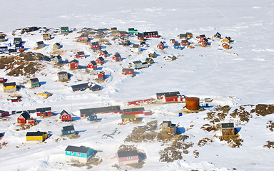 Image showing Colorful houses in Greenland in spring time