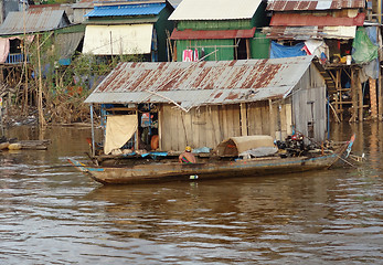 Image showing riverside scenery in Cambodia