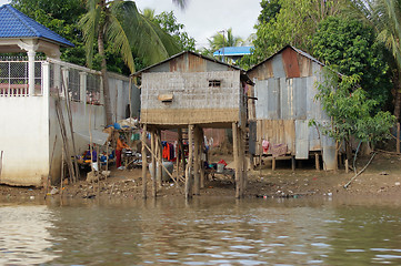 Image showing riverside scenery in Cambodia