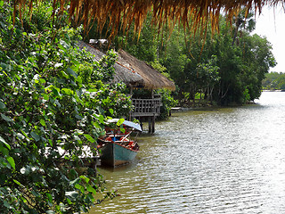 Image showing riverside scenery in Cambodia