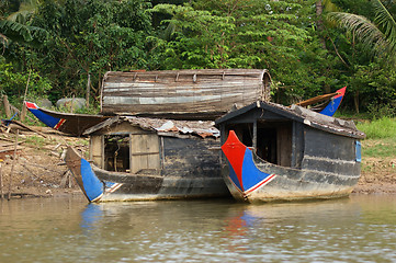 Image showing riverside scenery in Cambodia