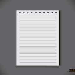 Image showing White notebook with lines.Vector illustration