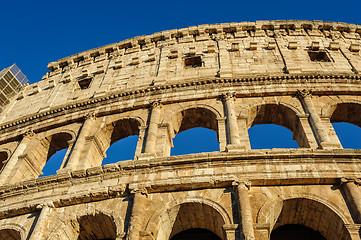 Image showing Partial view of Coliseum ruins. Italy, Rome.