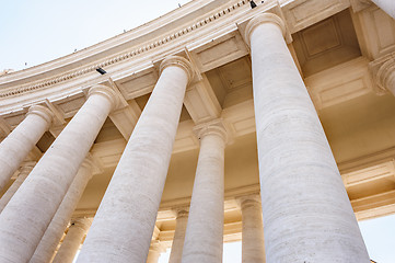 Image showing Colonnade of St. Peter's Cathedral in Vatican