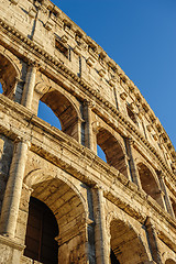 Image showing Partial view of Coliseum ruins. Italy, Rome.