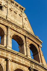Image showing Partial view of Coliseum ruins. Italy, Rome.
