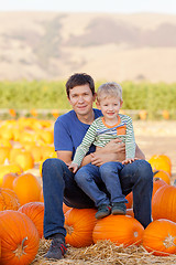 Image showing family at pumpkin patch