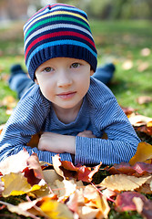 Image showing kid at fall