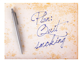 Image showing Old paper grunge background - Quit smoking