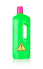 Image showing Plastic bottle cleaning-detergent, danger