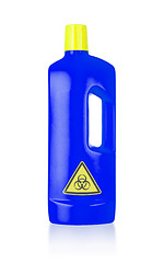 Image showing Plastic bottle cleaning-detergent, biohazard