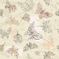 Image showing Butterflies seamless background