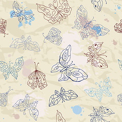 Image showing Butterflies seamless background