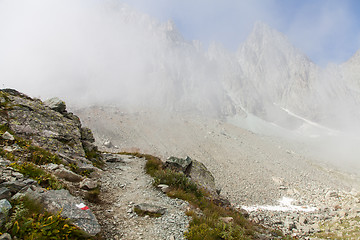 Image showing Path sign on Italian Alps