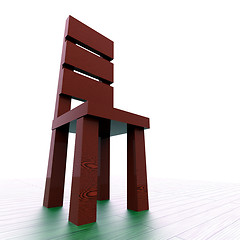 Image showing Red wood chair