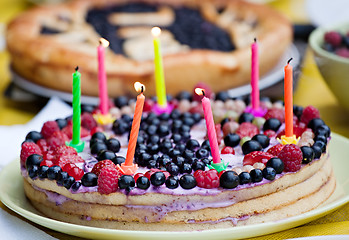 Image showing homemade birthday pie