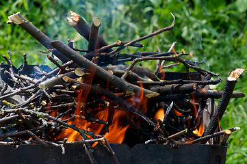 Image showing Barbecue Brazier Fire