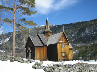 Image showing Old church of Nore (stavkirke) in Numedal Norway