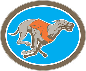 Image showing Greyhound Dog Racing Circle Retro