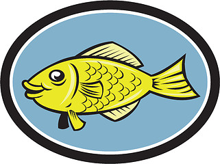 Image showing Gourami Fish Side View Oval Cartoon