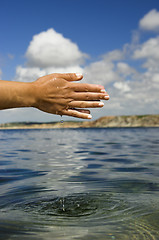 Image showing Feeling the water