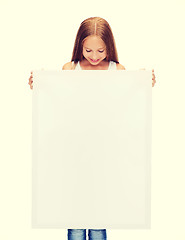 Image showing little girl with blank white board