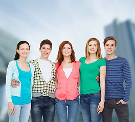 Image showing group of smiling students standing