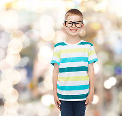 Image showing smiling little boy in eyeglasses