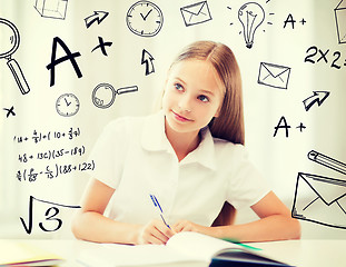 Image showing student girl studying at school