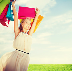 Image showing woman with shopping bags