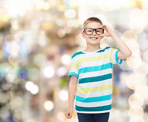 Image showing smiling little boy in eyeglasses