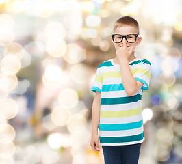 Image showing smiling little boy in eyeglasses