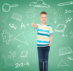 Image showing little boy in casual clothes with arms crossed