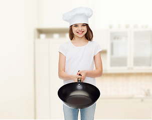 Image showing smiling little girl in white blank t-shirt