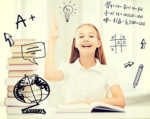 Image showing student girl studying at school