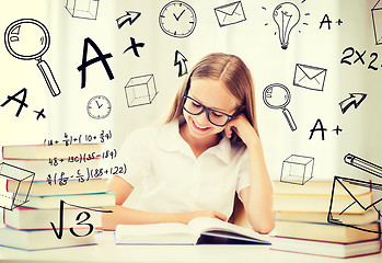 Image showing student girl studying at school