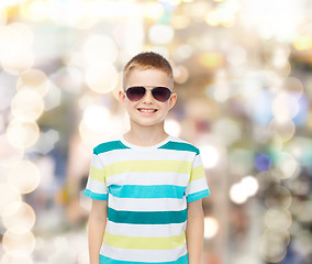 Image showing smiling cute little boy in sunglasses