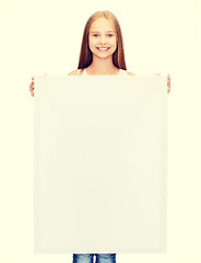 Image showing little girl with blank white board