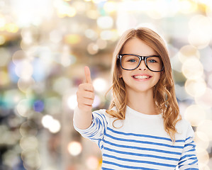 Image showing little girl with black eyeglasses