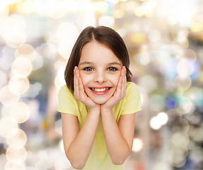 Image showing smiling little girl over white background