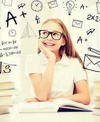 Image showing student girl studying at school