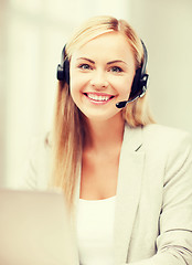 Image showing friendly female helpline operator