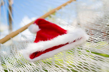 Image showing picture of hammock with santa helper hat