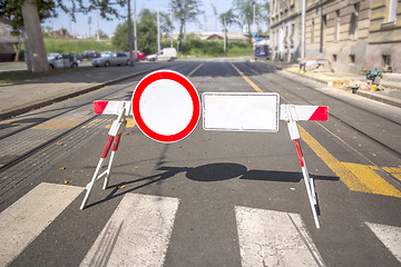 Image showing Road no passing sign