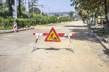 Image showing Road works sign