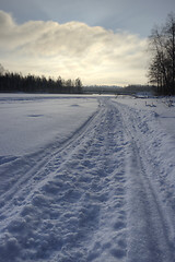 Image showing Snowmobile road