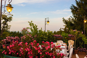 Image showing Dinner table in Italian restaurant