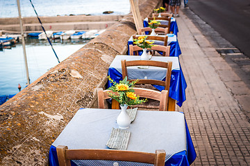 Image showing Dinner table in Italian restaurant