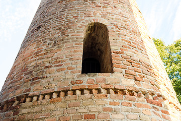 Image showing Romanesque cylindrical bell tower of countryside church