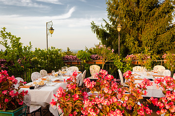 Image showing Dinner table in Italian restaurant